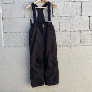 Weatherproof 32 Degrees Black Snow Pants Ski Bibs Suspenders Solid Kids M 10/12